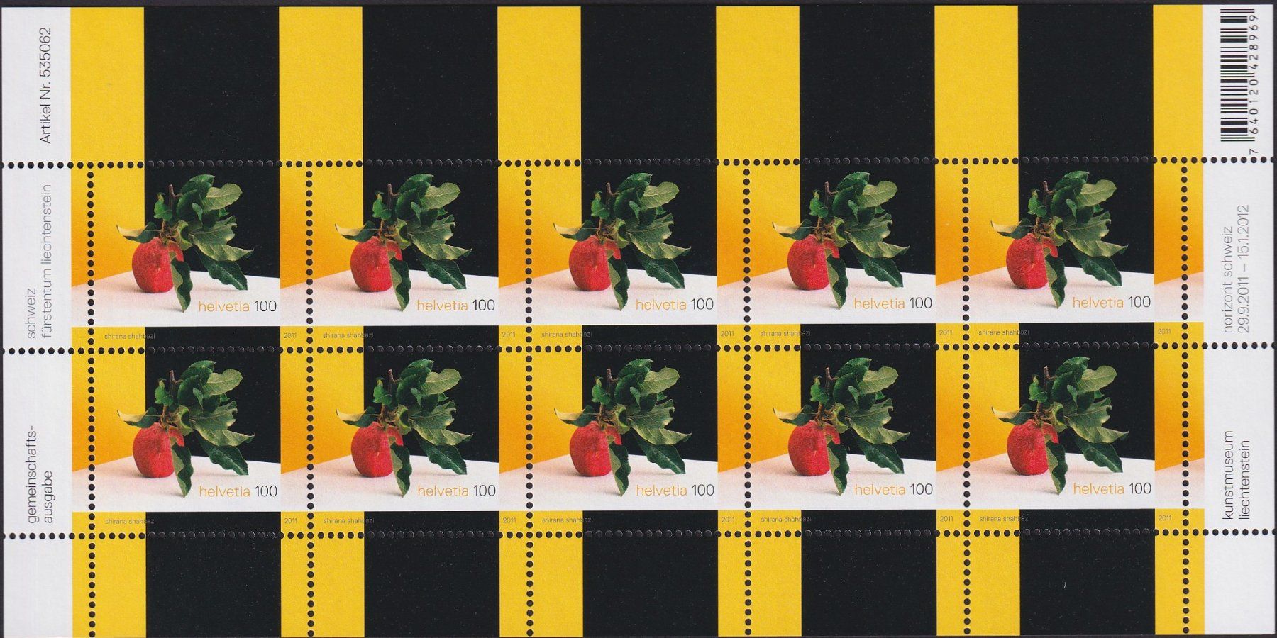 Tutti i francobolli: 2011, Nr.1410 (FL/CH) Zierbogen postfrisch **. – Usato da Sursee venduto da Luzernerraute