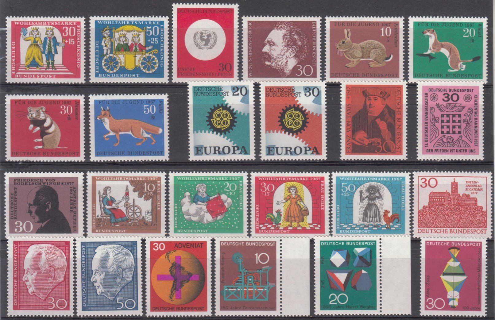 Tutti i francobolli: BRD 1964 - 1968, 94 Werte postfrisch – Usato da Bürglen TG venduto da StampGraf 3