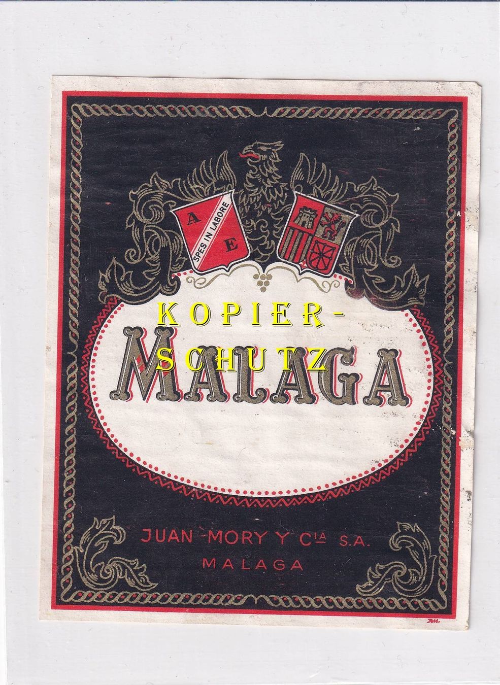 Carta: Etikette - Malaga /bd – Usato da Hombrechtikon venduto da Rudolf07