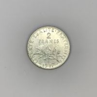 France 2 francs 1917 Silver coin – Semeuse