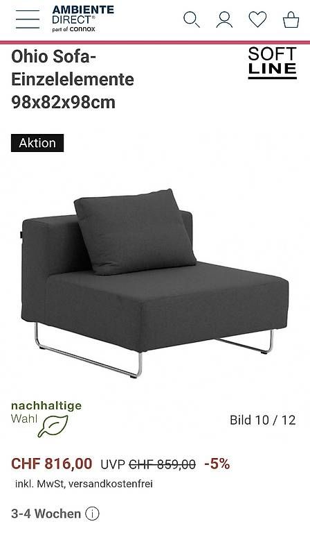 Sofas: Zweitiliges Designersofa "Ohio" von Softline – Gebraucht aus Bischofszell von Noah.Da 1