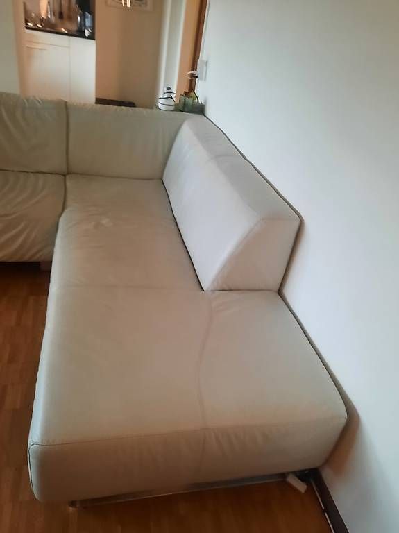 Pfister Divani: Möbel Pfister Ecksofa Echtleder - hellgrau - 255 × 220 cm – Usato da Aarau venduto da Amothan 4