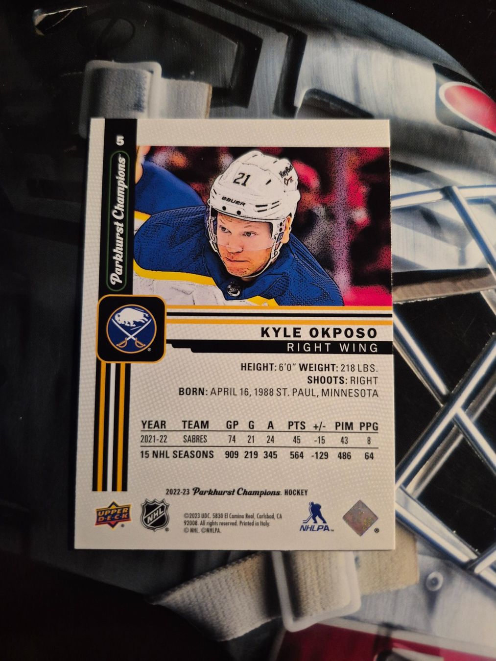 NHL Carte collezionabili: NHL Kyle Okposo Buffalo Sabres – Usato da Treiten venduto da Sauber73 1