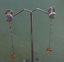 Ohr Ringe / Stecker 925 Silber mit synthetischen Steinen
