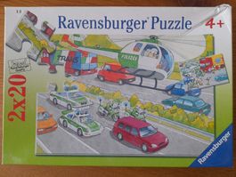 2 x 20 Ravensburger Puzzle, Polizei, Auto, Helikopter