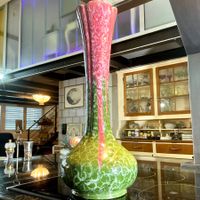 ST.CLEMENT FRANCE JUGENDSTIL XL VASE MAJOLIKA UM 1900 (1)