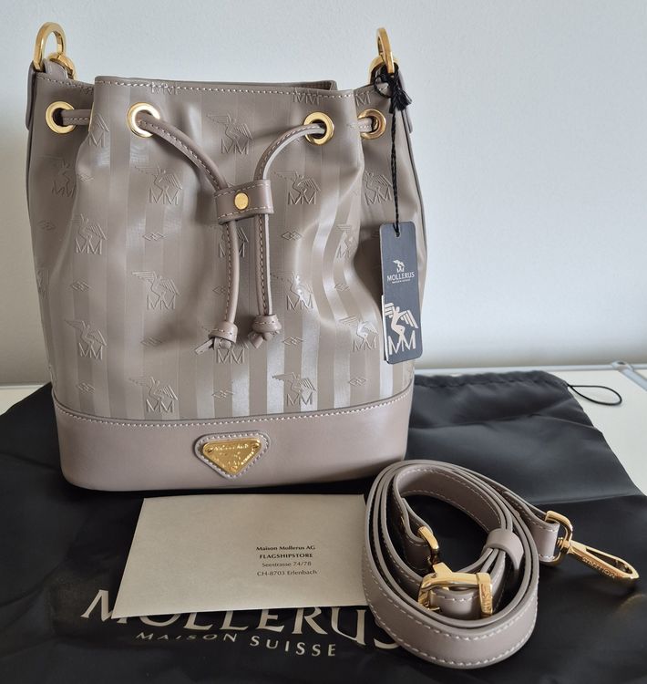Maison Mollerus Tasche 'SION' Taupe Grau Gold neu ab (Neu