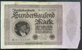 Reichsbanknote 100'000 Mark, Berlin 1923