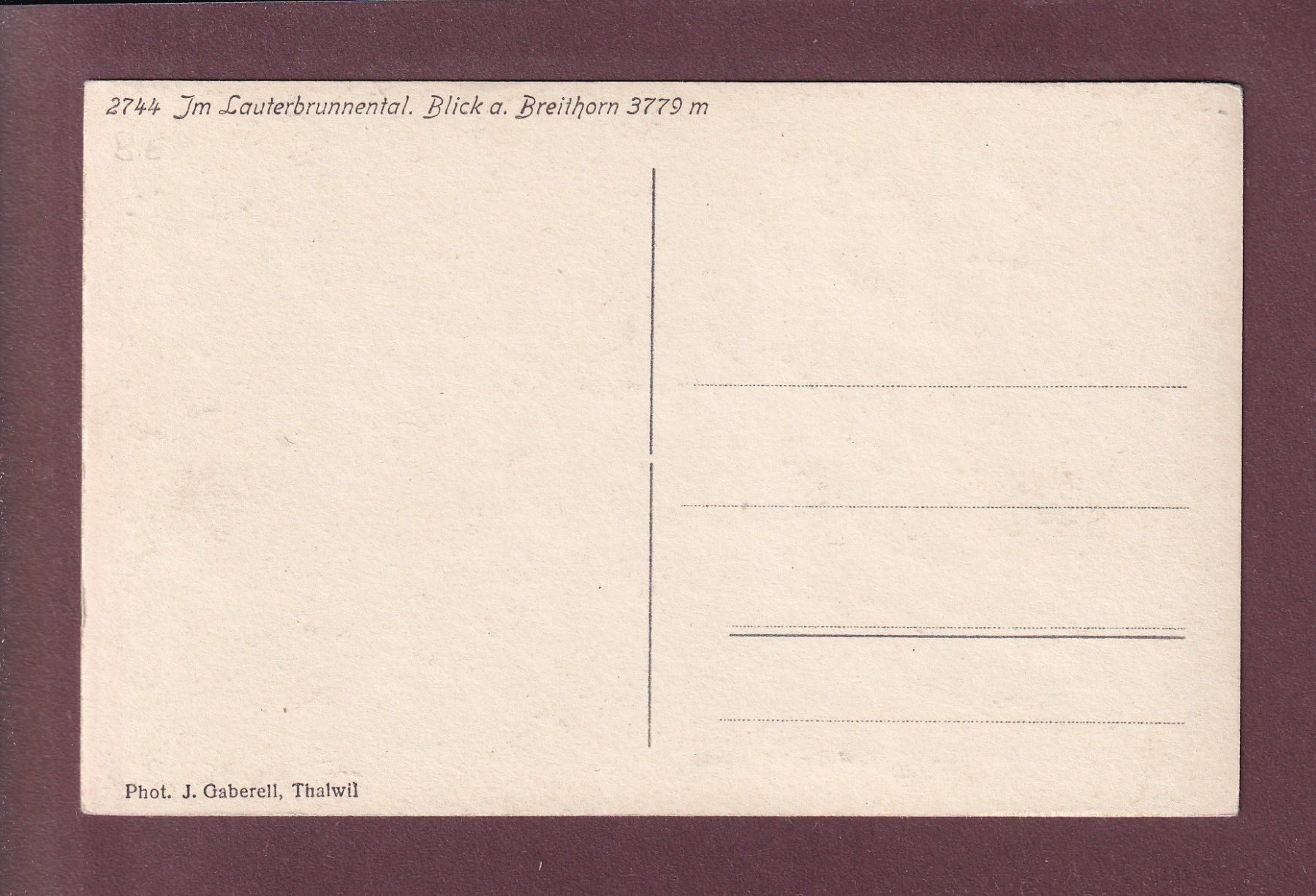 Cartoline postali: Im Lauterbrunnental - BREITHORN – Usato da Pully venduto da nicecards 1