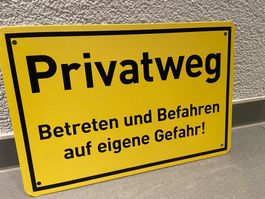 Warnung PRIVATWEG Zinn Zeichen Vorsicht 1 Stück / NEU /