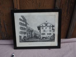 Litho: Ansichten der Gasthöfe in Glarus