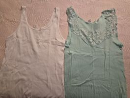 Zwei Damen Leibchen weiss und mint gebraucht  Gr.40-42