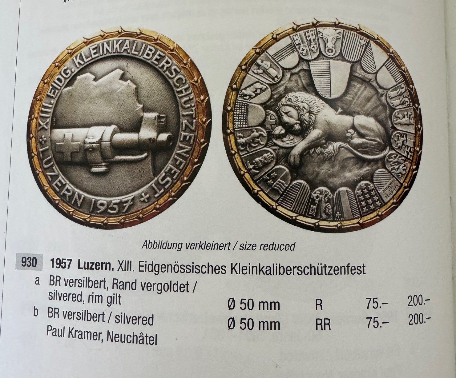 Medaillen: 1957 Schützenmedaille Luzern – Gebraucht aus Kirchberg SG von Helveticus00 2