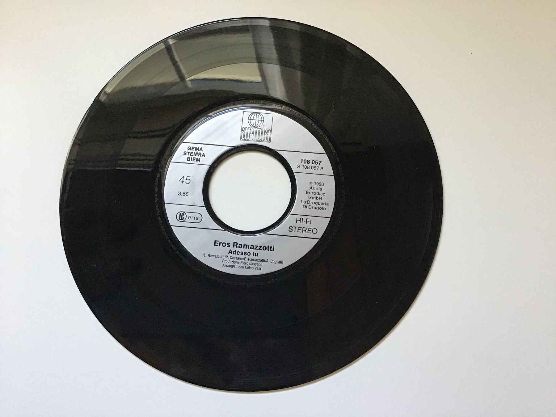 Dischi in vinile: Single LP - Eros Ramazzotti – Usato da Niederuzwil venduto da Mala 3