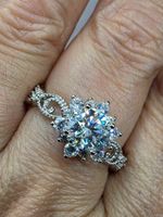 Bague argent avec diamant de moissanite de 1 ct certifié GRA
