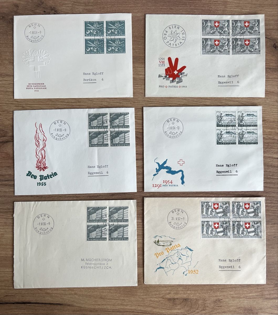 Tutti i francobolli: 13Stk. alte Pro Patria FDC ab 1952 – Usato da Braunau venduto da Desil2511 1