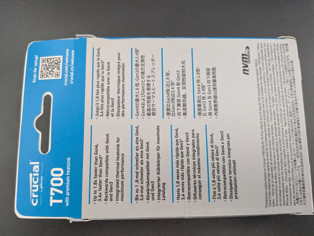 Crucial Dischi rigidi: CRUCIAL T700 SSD 2TB mit Kühlkörper PCIe 5.0 Neu+ungeöffnet – Nuovo e nell'imballaggio originale da Siebnen venduto da Pasqy 1