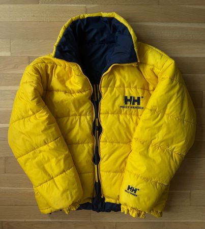 Helly Hansen Vintage 90s Daunenjacke / Wendejacke Gelb/Blau