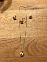 Schmuckset goldfarben: Kette, Ring und Ohrstecker