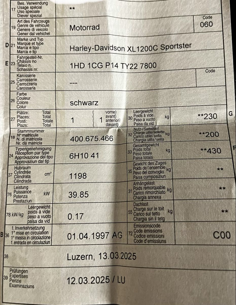 Harley-Davidson Chopper: Harley Davidson sportster 1200xl – Gebraucht aus sursee von fish85 7