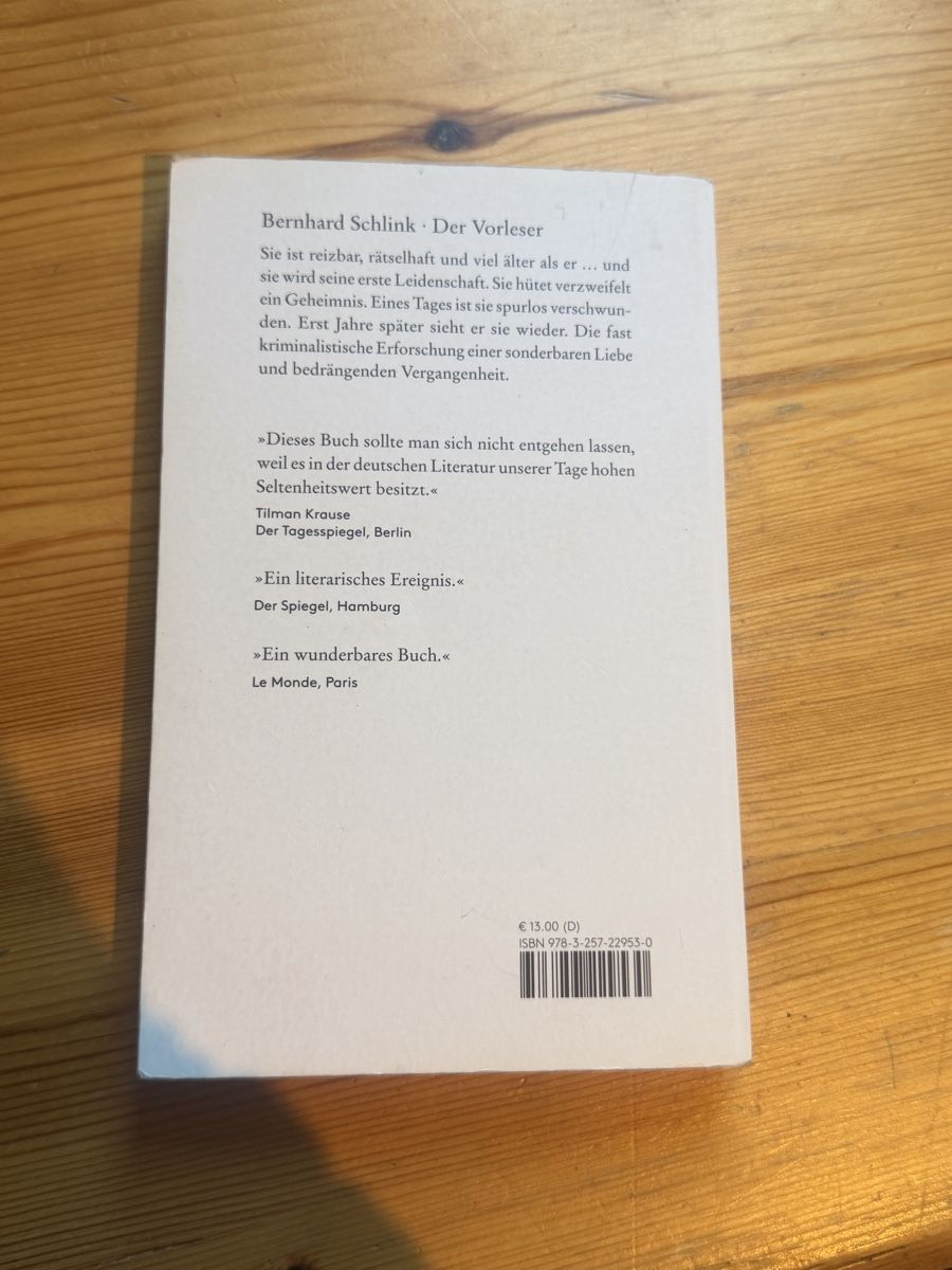 Libri: Der Vorleser - Bernhard Schlink – Usato da Chéserex venduto da les_mp8r 1