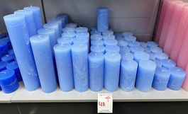 048 Posten Raureif Kerzen hellblau aus Liquidation
