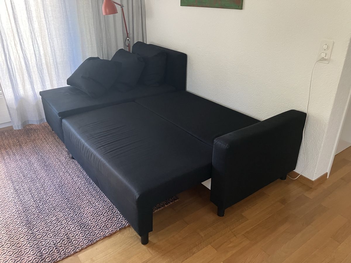 Divani: Ecksofa Bettsofa schwarz mit 3 Kissen – Usato da Zürich venduto da adam899 2