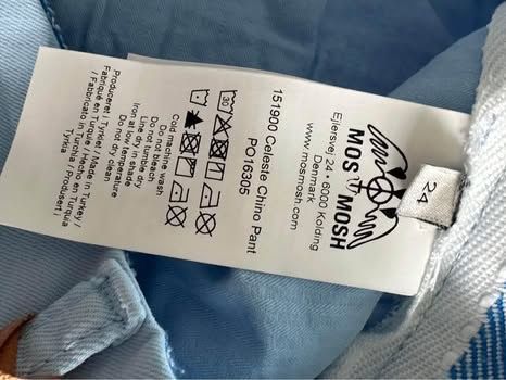Mos mosh Pantaloni: Mos Mosh Hose Chino Celeste Hellblau Groesse 24 Neu – Nuovo e nell'imballaggio originale da Meggen venduto da AuDa17 7