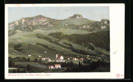 Brüllisau, Panoramablick auf Ort, Hohen