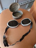 uralte Gletscher-Fliegerbrille mit Blech Etui,  Top Zustand