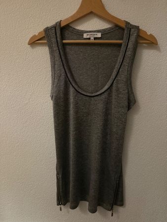 Morgan Top, grau meliert, Reissverschlüsse, Sommer, S