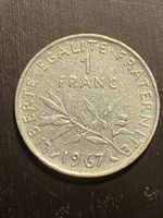 France, RARE 1.- FF 1967 Nickel 