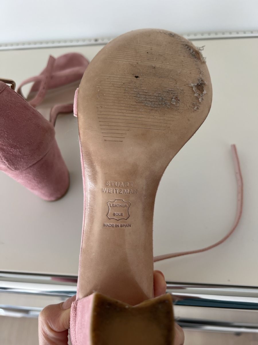 Scarpe da donna: Stuart Weitzman Pink Suede Block Heel Sandals, Size 40 – Usato da Oberägeri venduto da rus_7vhx 3