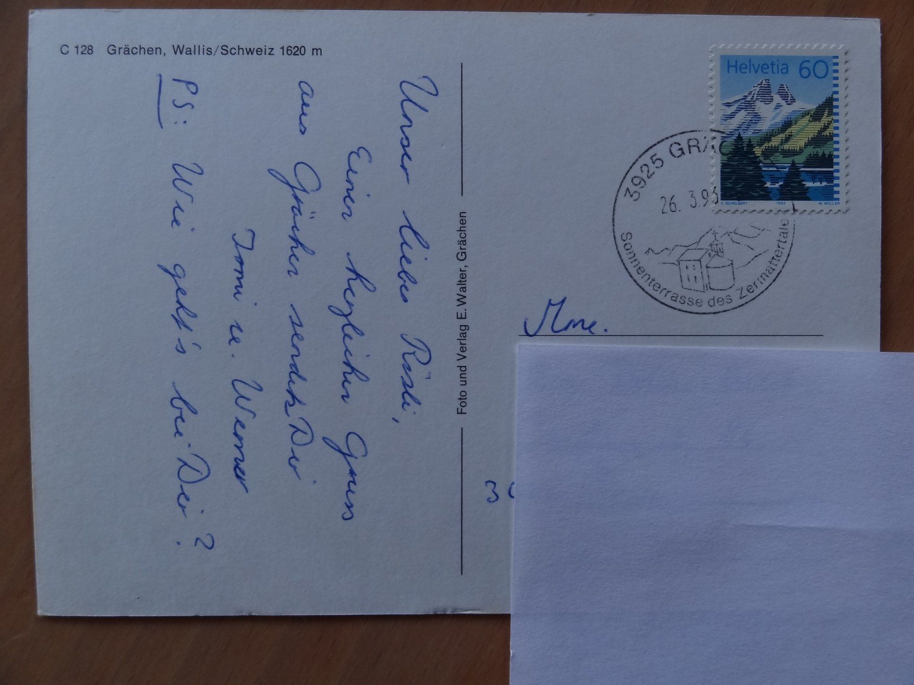 Cartoline postali: Grächen - 1993 – Usato da St Léonard venduto da Riglin 1