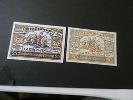 Dt. Reich, Kindelbrück - 2 Notgeldscheine