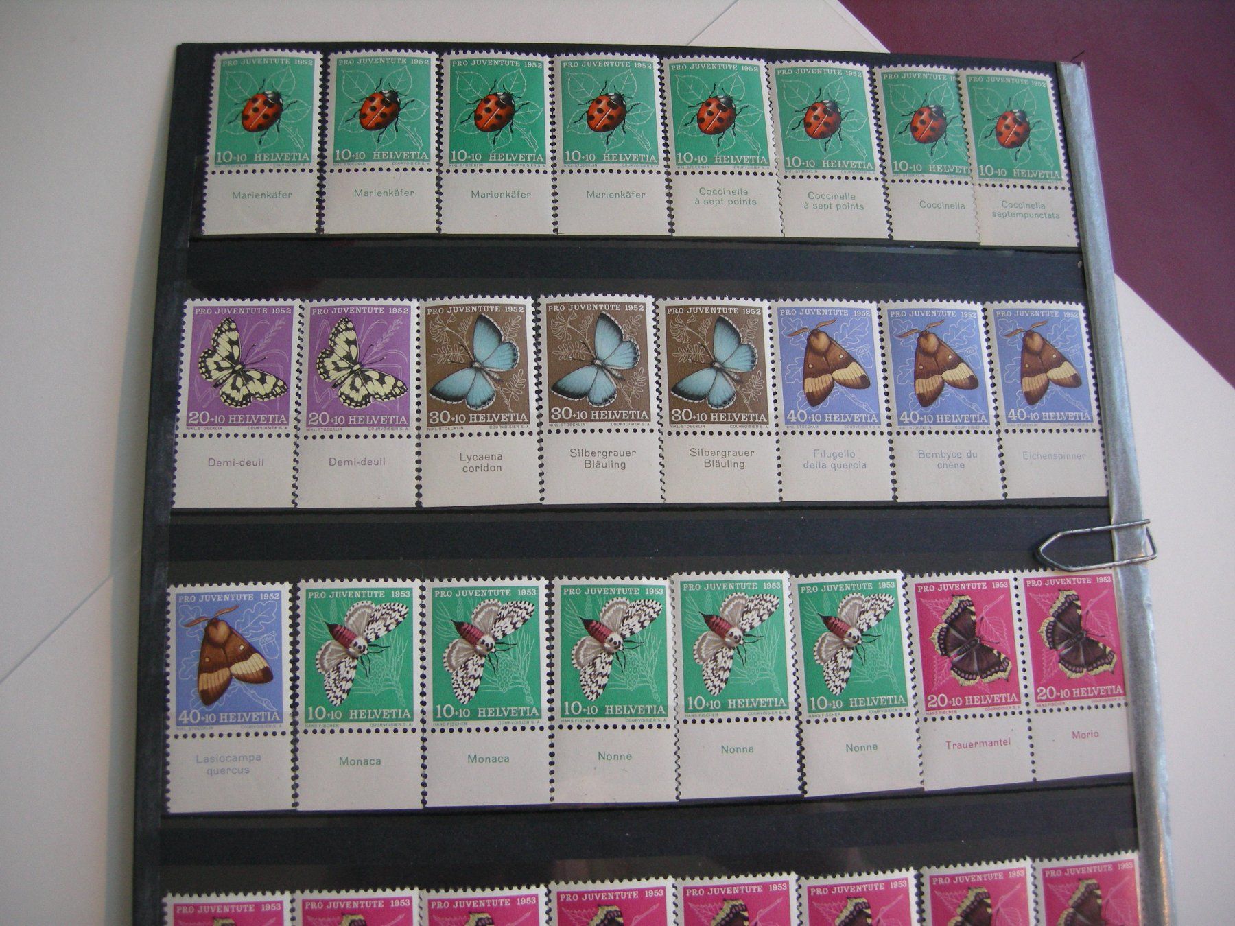 Alle Briefmarken: 1952/1953 PRO JUVENTUTE TABS, RESTLOT, POSTFRISCH/** – Gebraucht aus Rüti ZH von jupi1945 2
