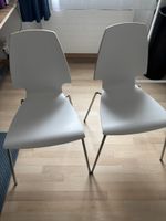 2er Set: Moderne, weisse Stühle für Esszimmer oder Büro