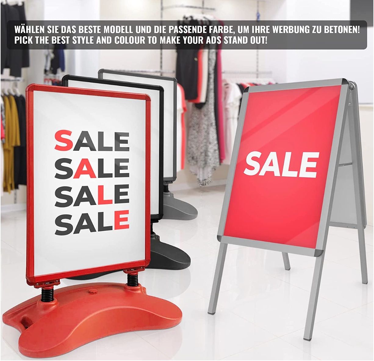 Ladenausstattungen & Messebau: Kundenstopper - DIN A1, Doppelseitig, Klappbar, Outdoor – Neu und originalverpackt aus Bülach von StoreInShop.com 6