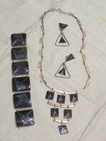 HALSKETTE +OHRENCLIPS +ARMBAND, EMAILLIERT 1970 ca