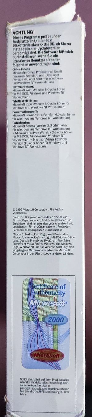 Microsoft Applications: Microsoft Office 2000  Standard update – D'occasion à Oetwil am See par bushcrafter 7
