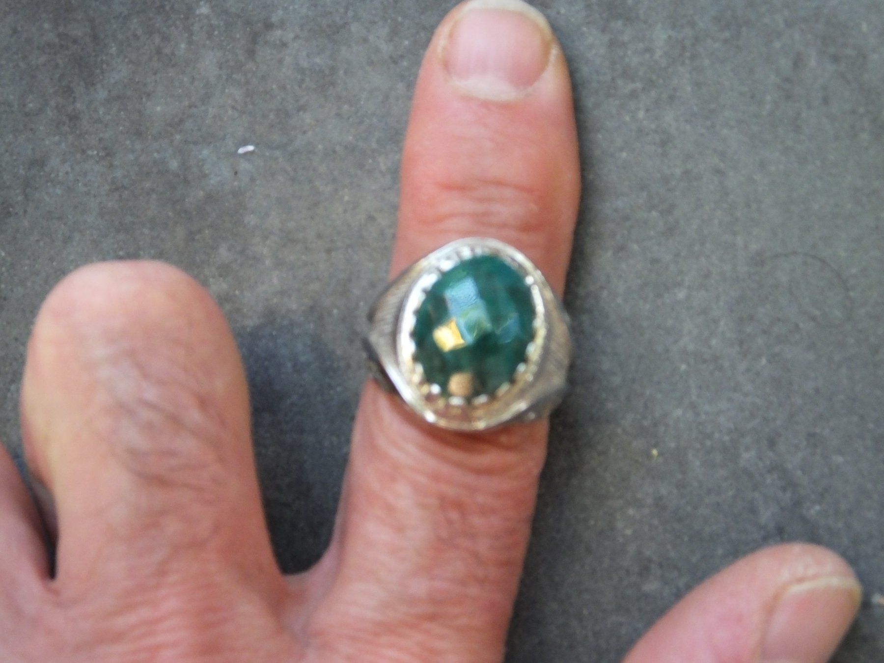 Ringe: Herrenring mit Echtem Emerald Stein – Neu (gemäss Beschreibung) aus Unterentfelden von l654321a 5