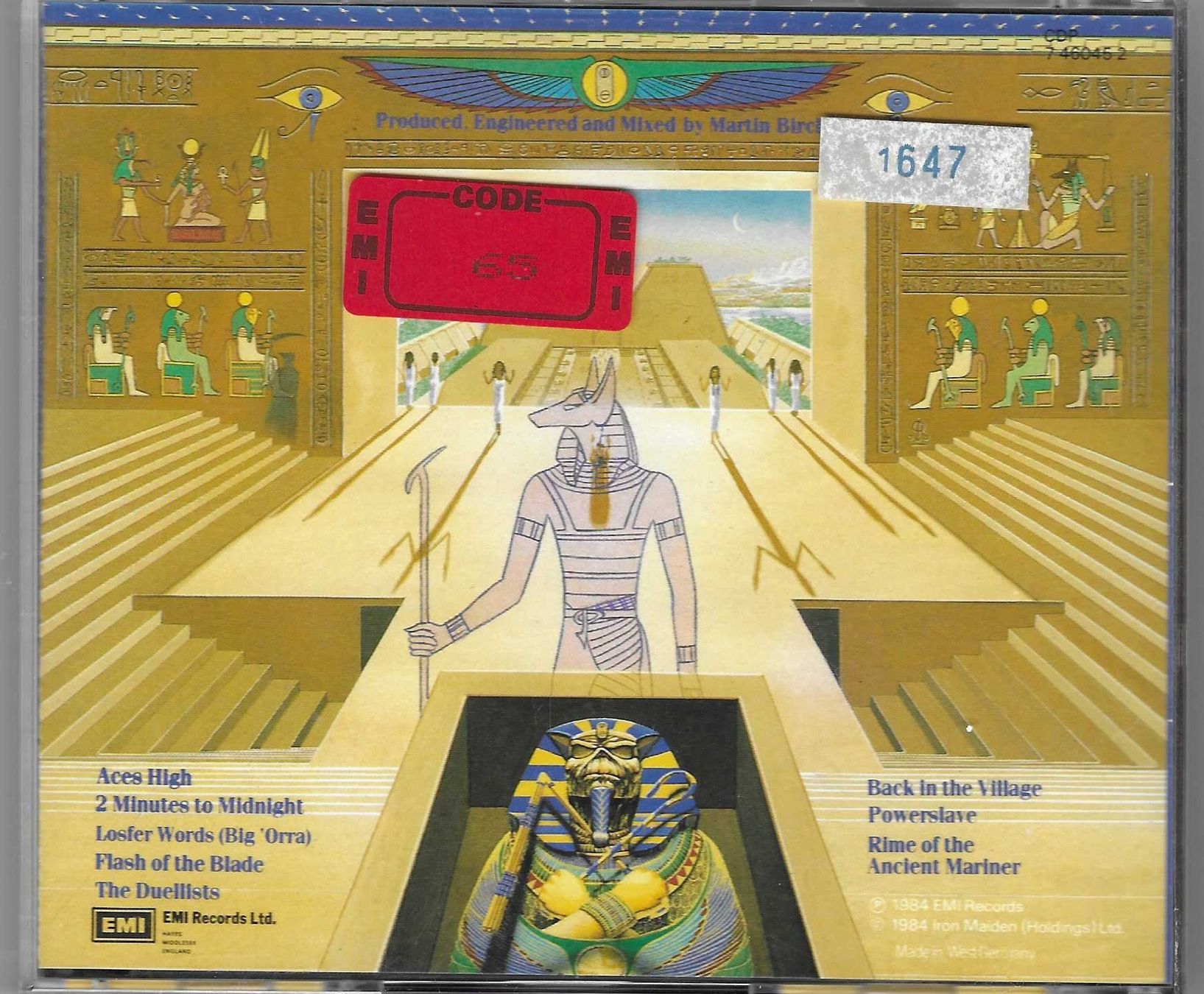 CDs: IRON MAIDEN  -  POWERSLAVE – D'occasion à Bex par Giorgiob 1