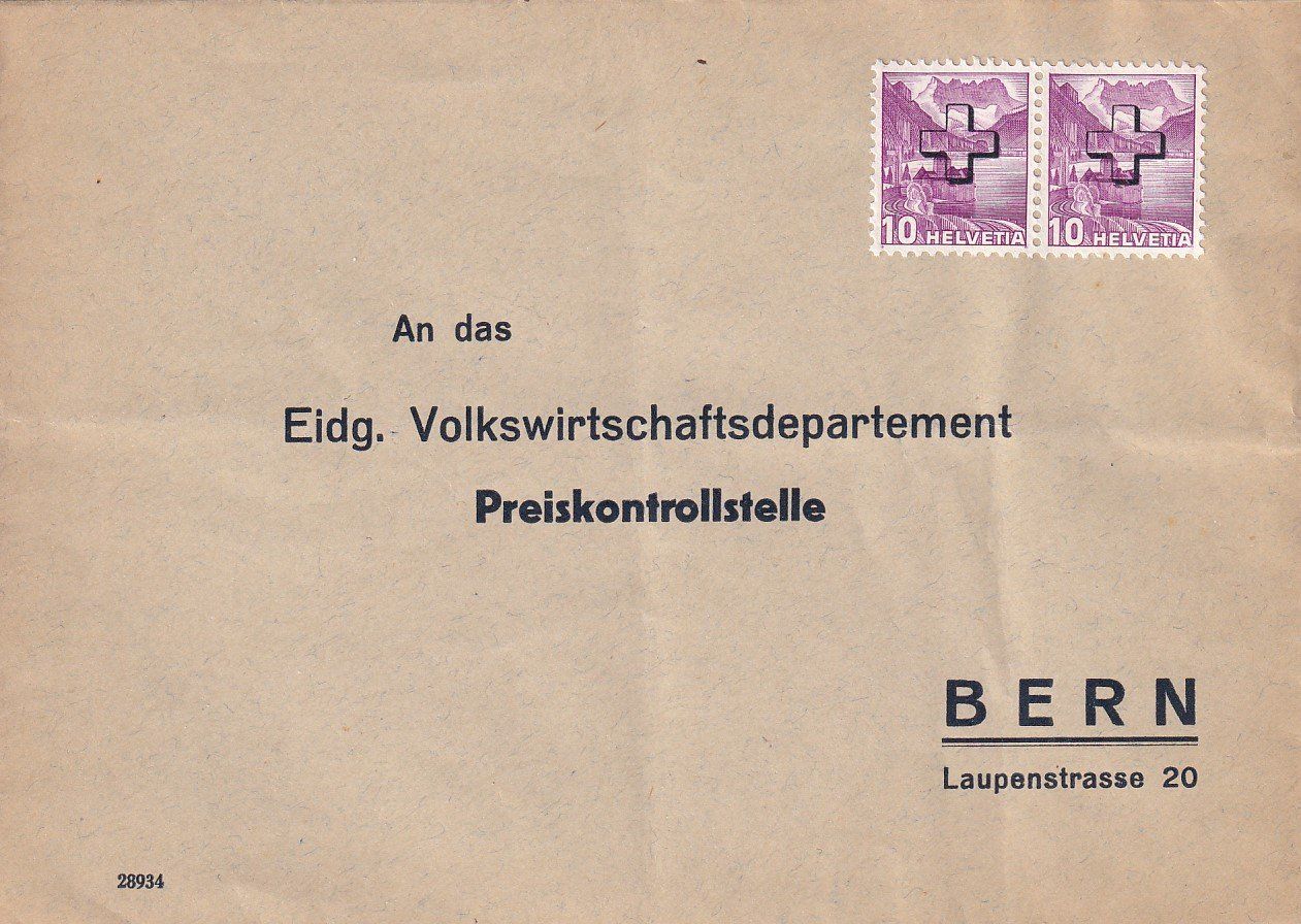 Alle Briefmarken: Mit Dienstmarken vorfrankierter Umschlag des EVP – Gebraucht aus Baar von Asmara111