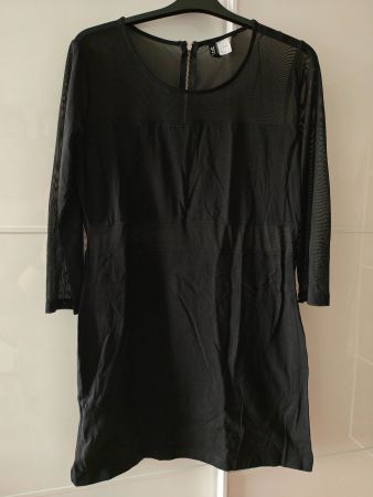 Minikleid (H&M Divided) schwarz, transparente Einsätze L
