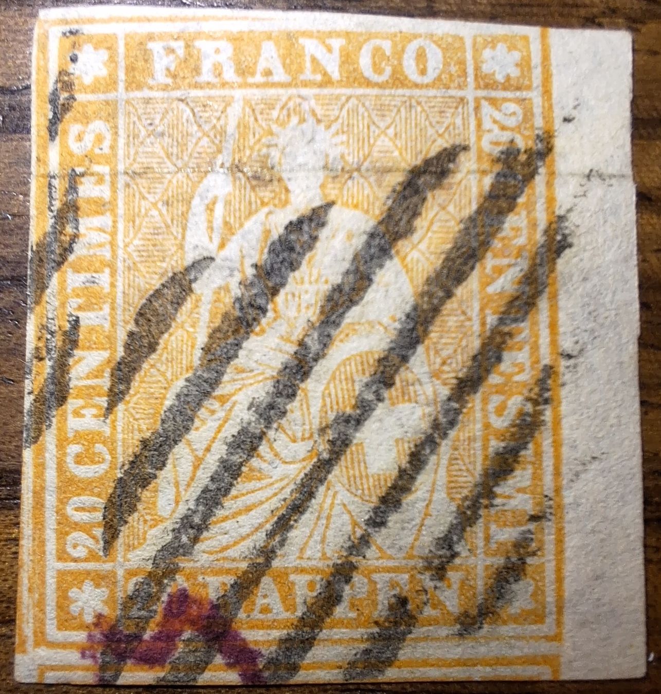 Tutti i francobolli: Strubel 25F Kat. 370.- – Usato da Balgach venduto da SIMEON27