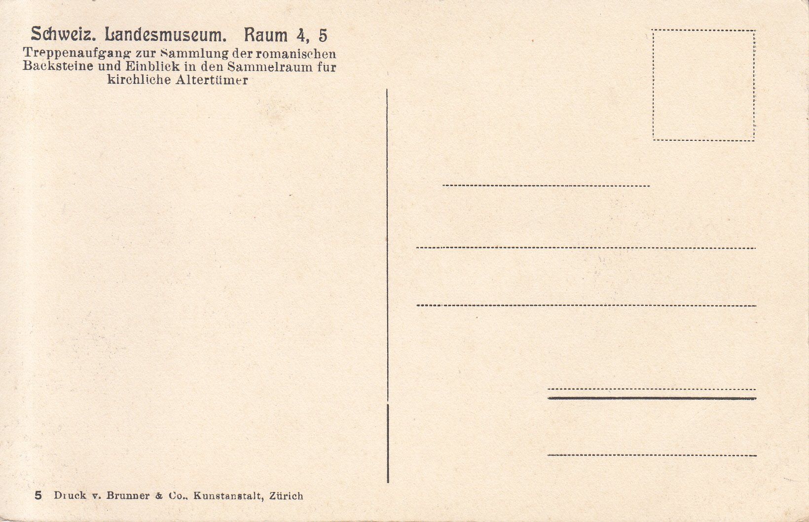 Ansichtskarten: Zürich Landesmuseum, ca. 1930 – Gebraucht aus Bürglen TG von StampGraf 1