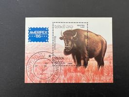 Lao Büffel Block 1986 gestempelt (C586)