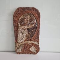 Keramik-Wandkunst, antikes Rheinfeldener Eulenrelief