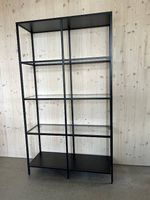 2x VITTSJÖ Regal, Metall schwarz, Glas 100x175 cm