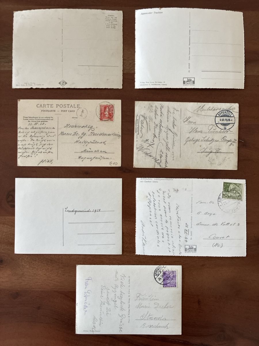 Cartoline postali: 14 Ansichtskarten Schweiz von Appenzell AP – Usato da Oftringen venduto da Cla.vD.74 1
